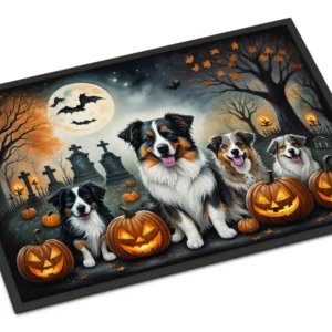 Australian Shepherd Spooky Halloween Doormat