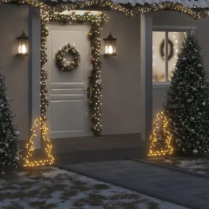 vidaXL Christmas Light Decoration with Spikes Tree 80 LEDs 23.6"